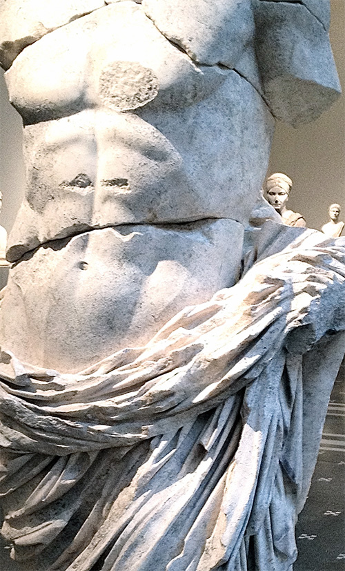 Close up of torso sculpture